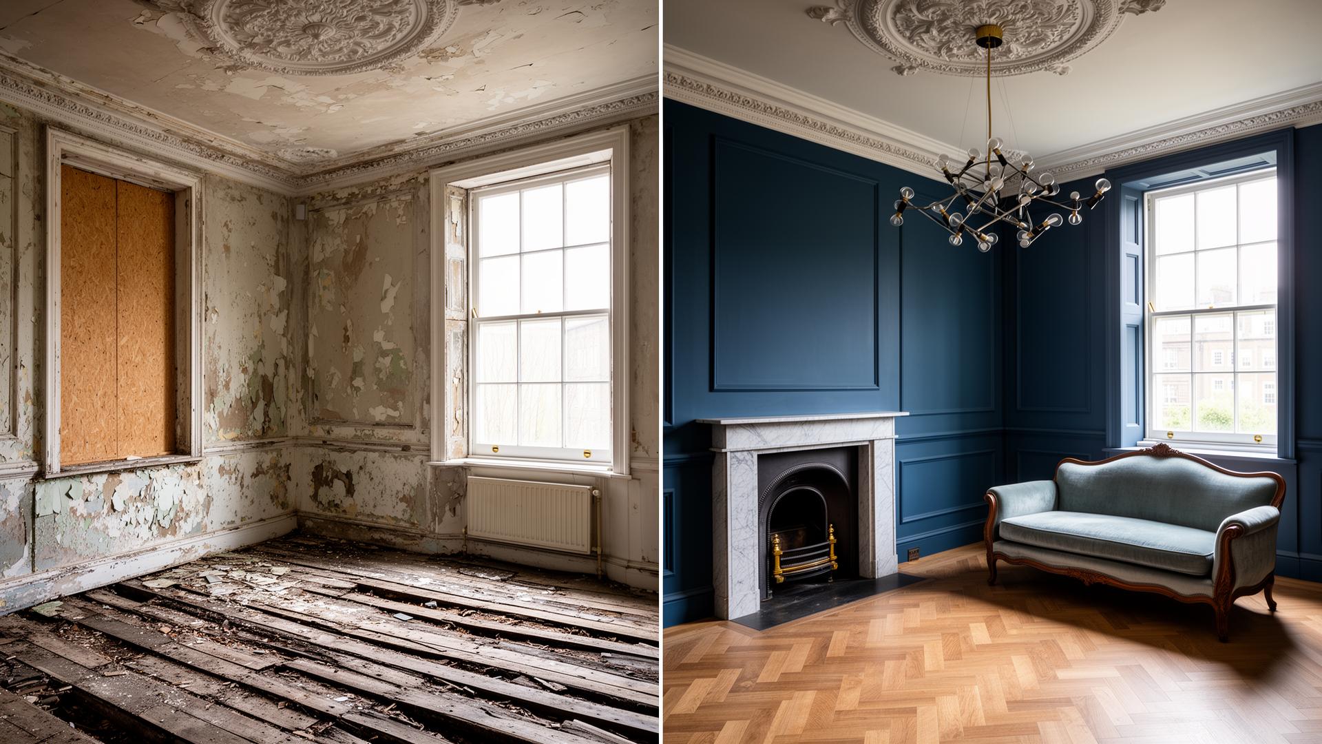 Complete house renovation Dublin before and after — Mountjoy Square townhouse by RSM Construction