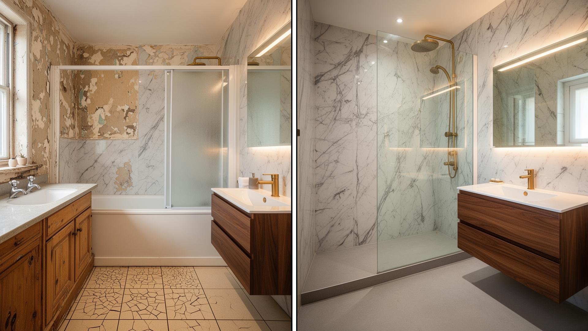 Bathroom renovation Dublin before and after — Sandymount ensuite by RSM Construction