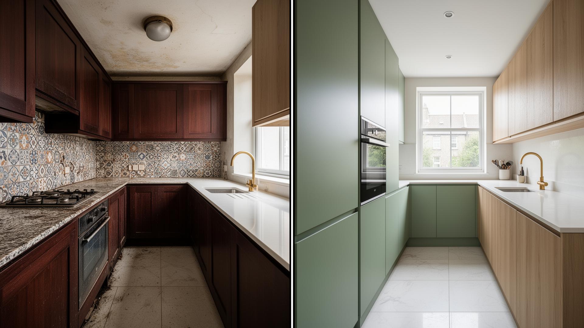 Kitchen renovation Dublin before and after — Stoneybatter galley by RSM Construction