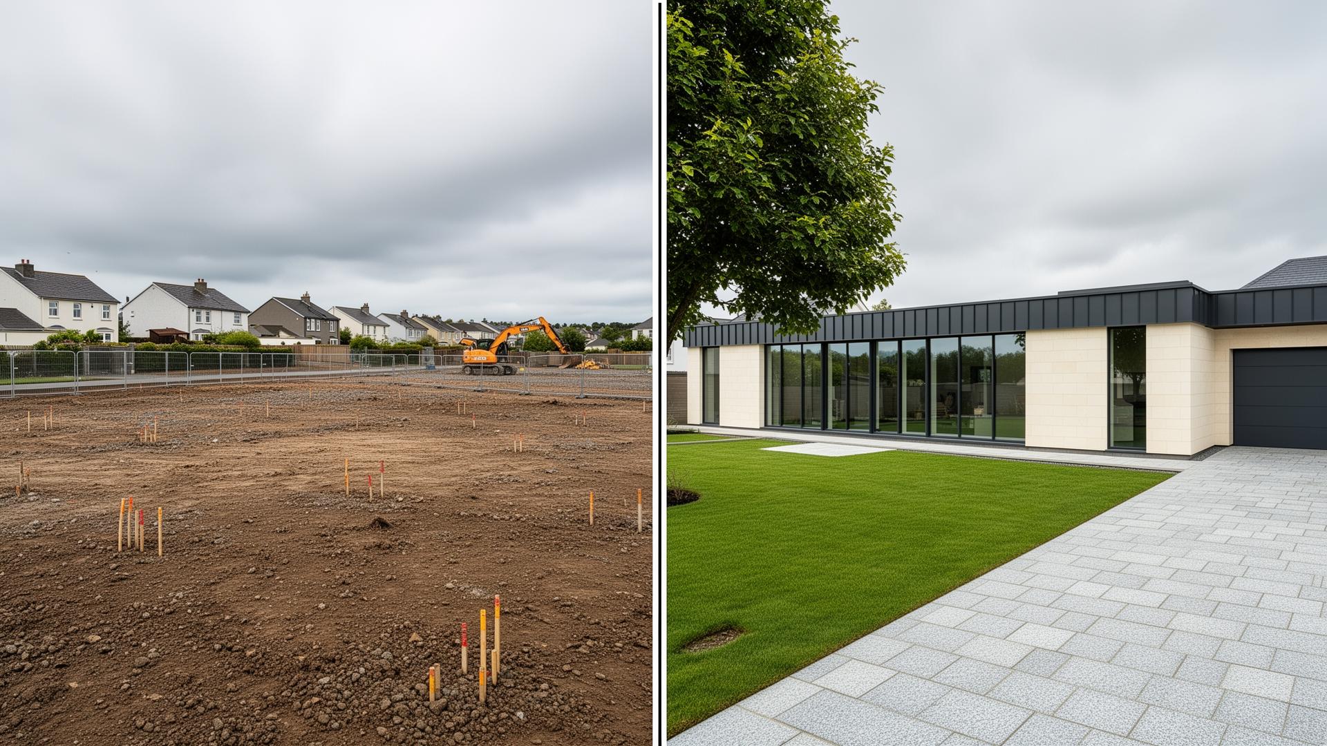 New house build Dublin before and after — Malahide bungalow by RSM Construction