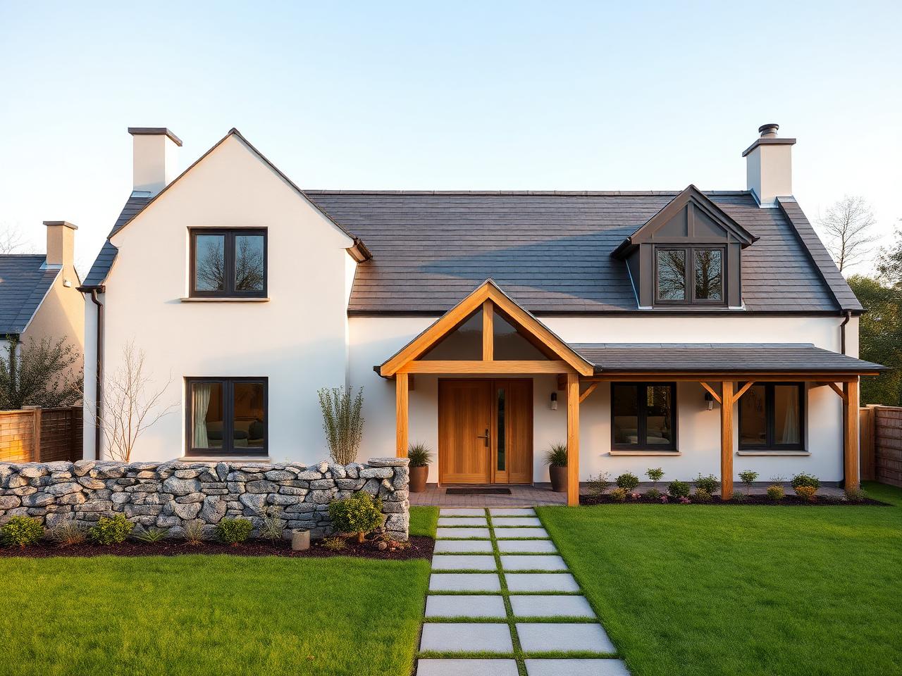 Modern Irish farmhouse self-build North County Dublin by RSM Construction