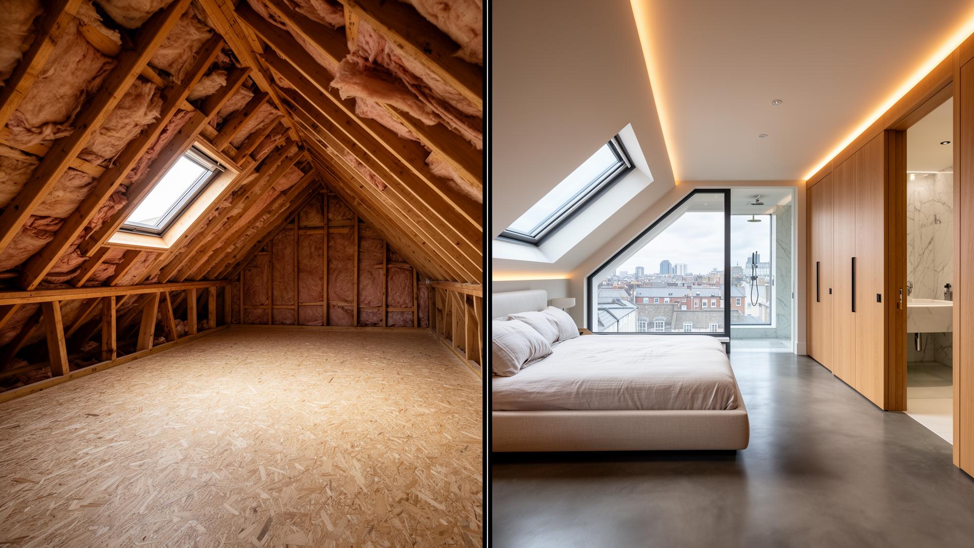 Attic conversion Dublin before and after — Drumcondra master suite by RSM Construction