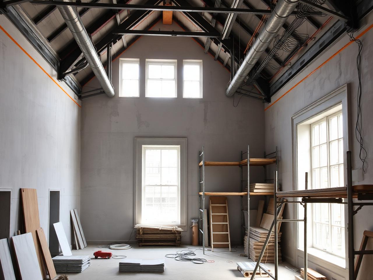Structural building works in progress on a Dublin period home by RSM Construction builders