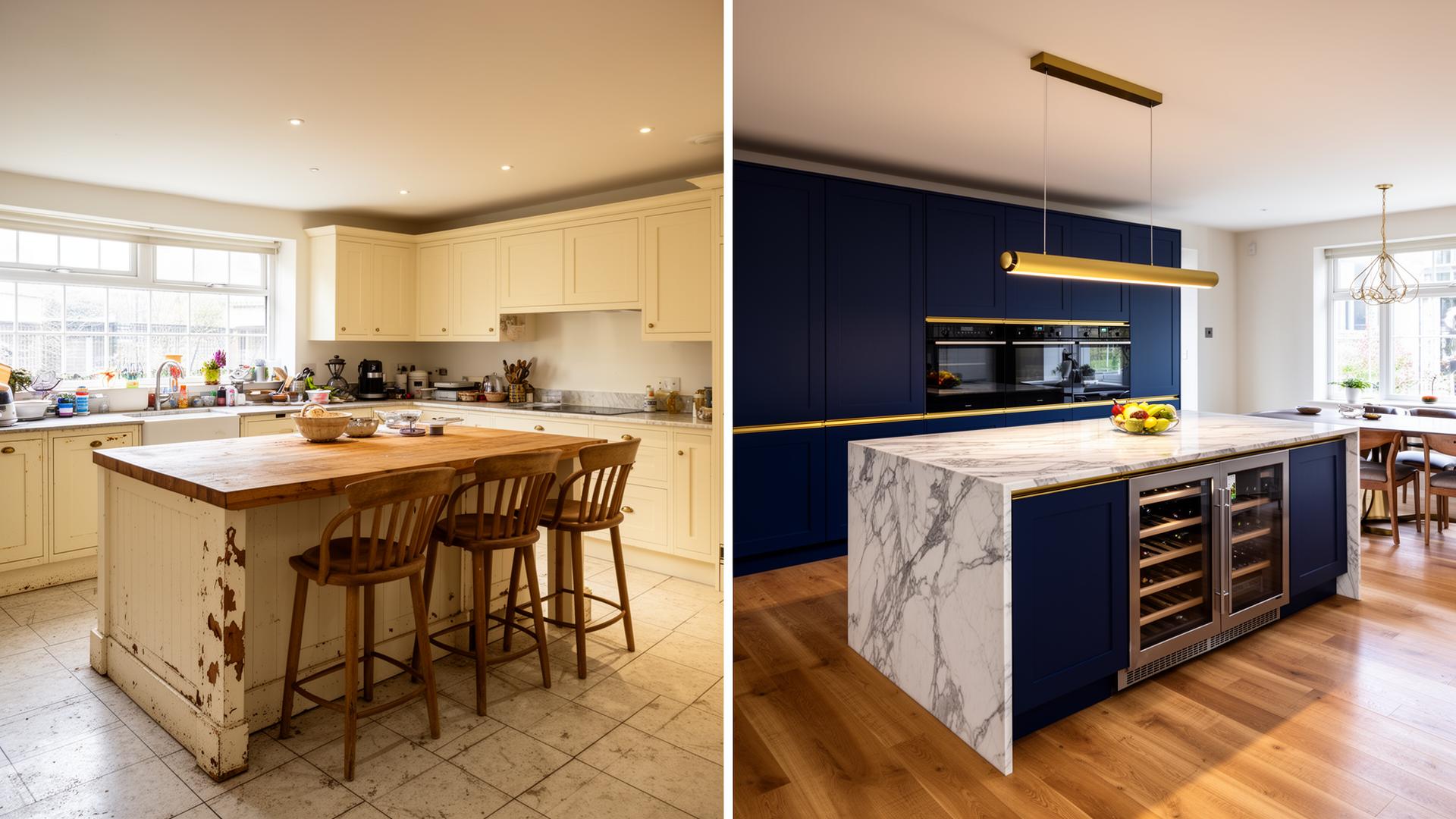Kitchen renovation Dublin before and after — Blackrock open-plan by RSM Construction