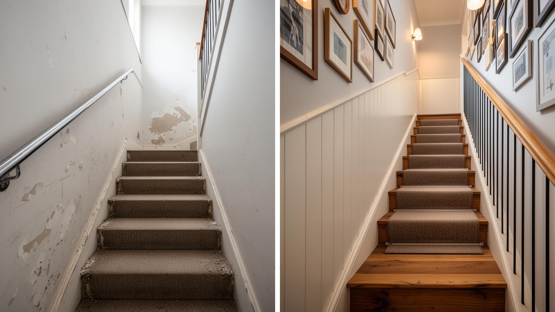 Wall panelling Dublin before and after — Stoneybatter staircase by RSM Construction