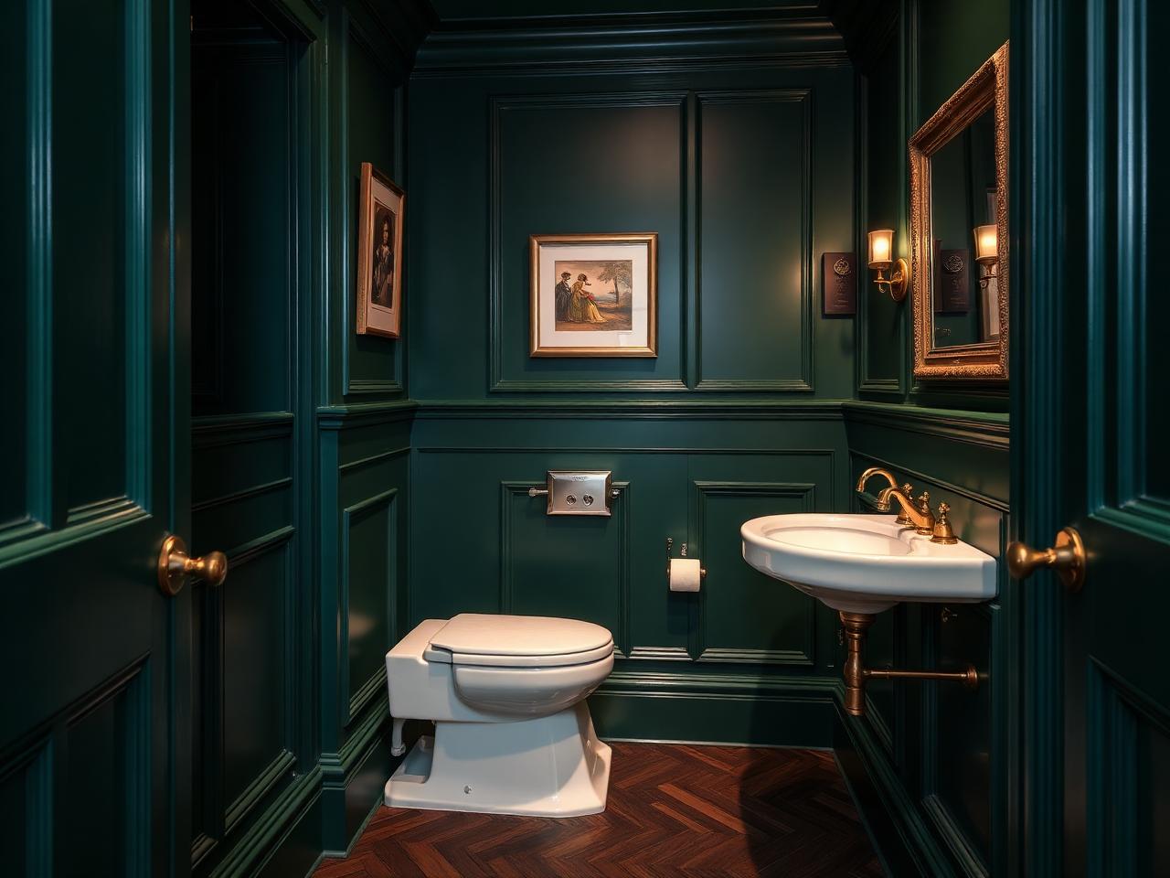 Emerald green panelled cloakroom renovation in a Dublin period home by RSM Construction