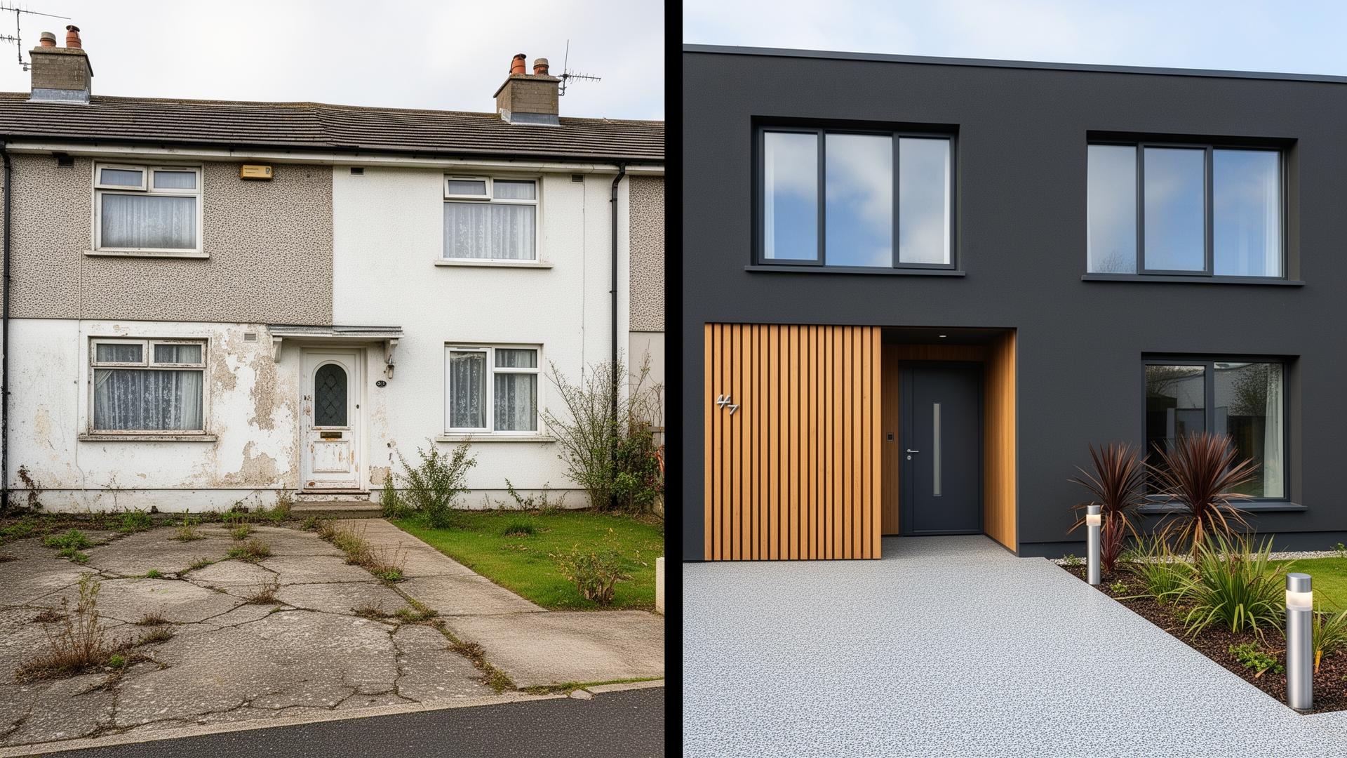 Complete house renovation Dublin before and after — Crumlin exterior by RSM Construction
