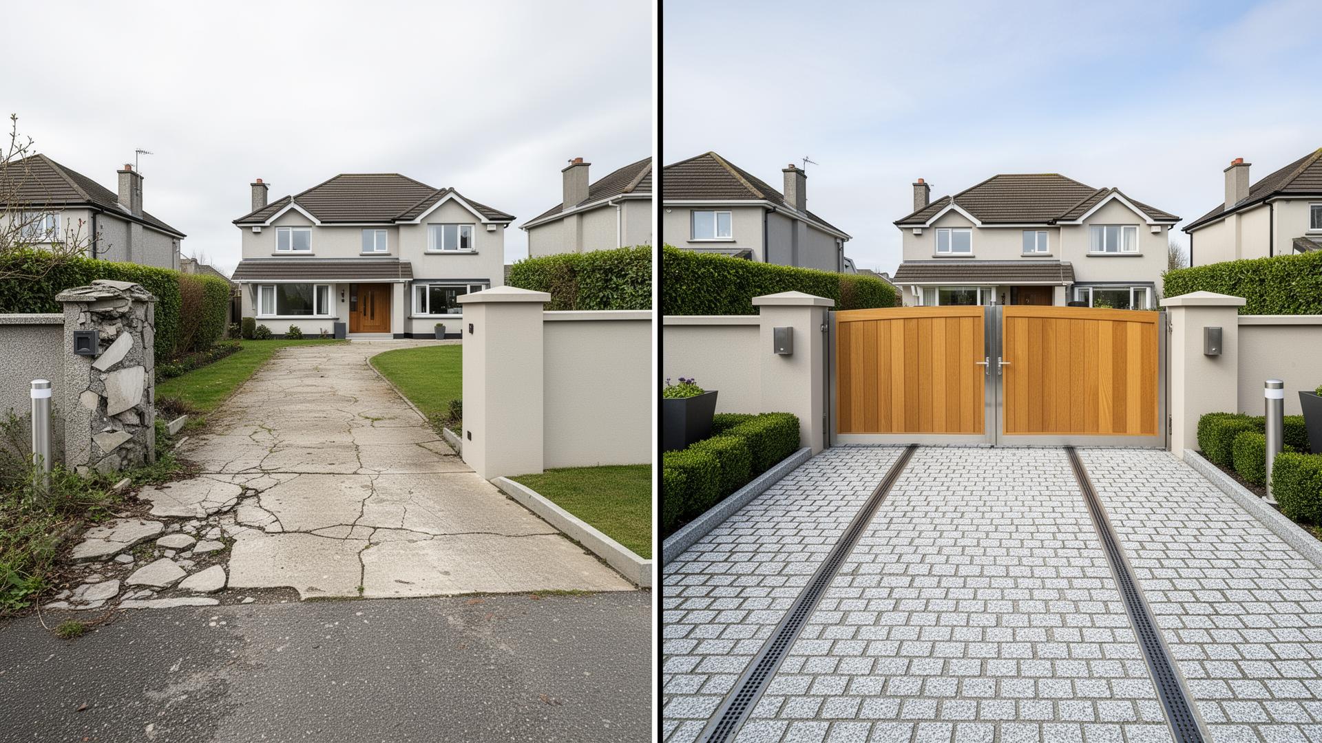 Builders Dublin before and after — Castleknock driveway by RSM Construction