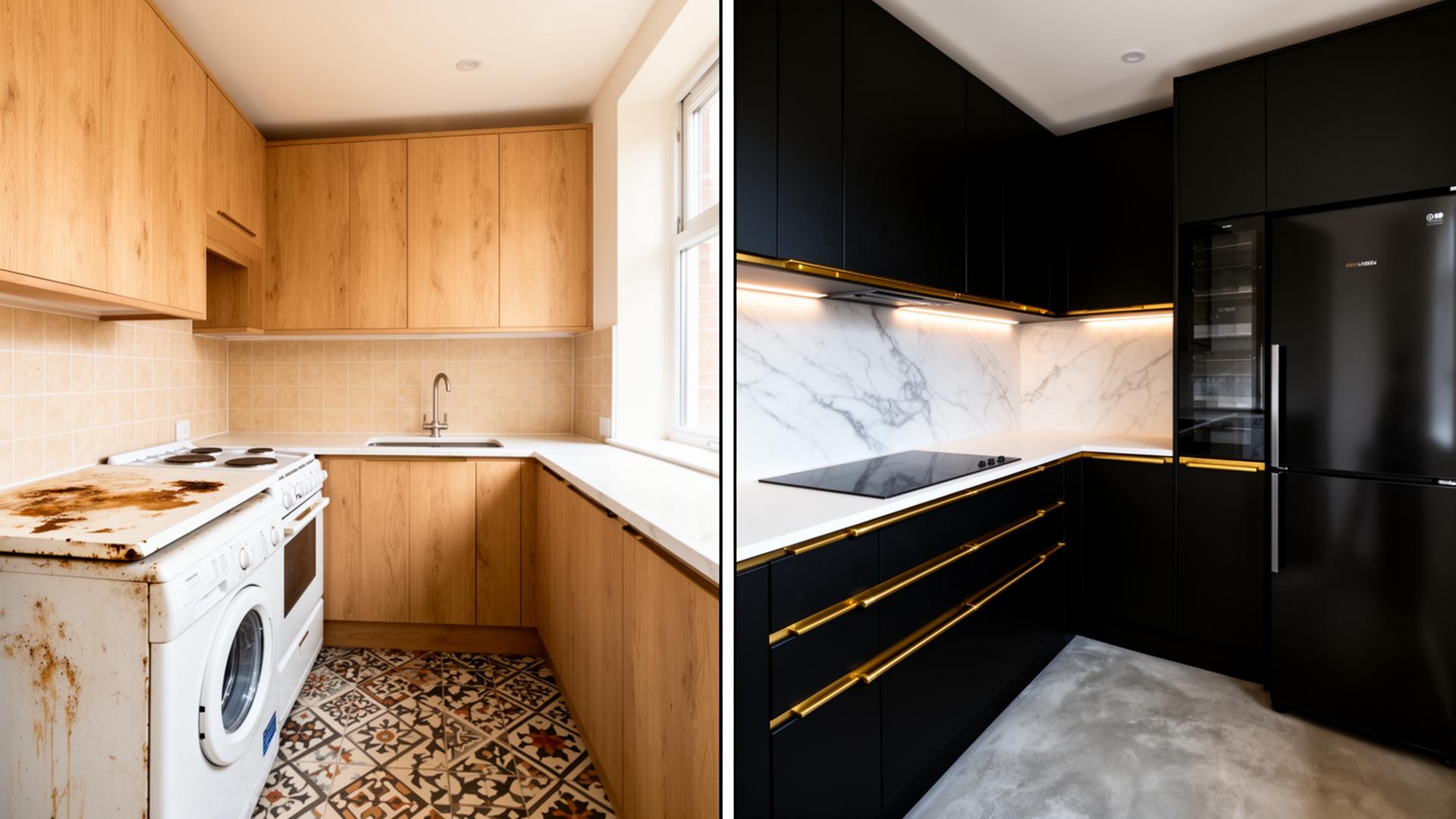 Kitchen renovation Dublin before and after — Smithfield apartment by RSM Construction
