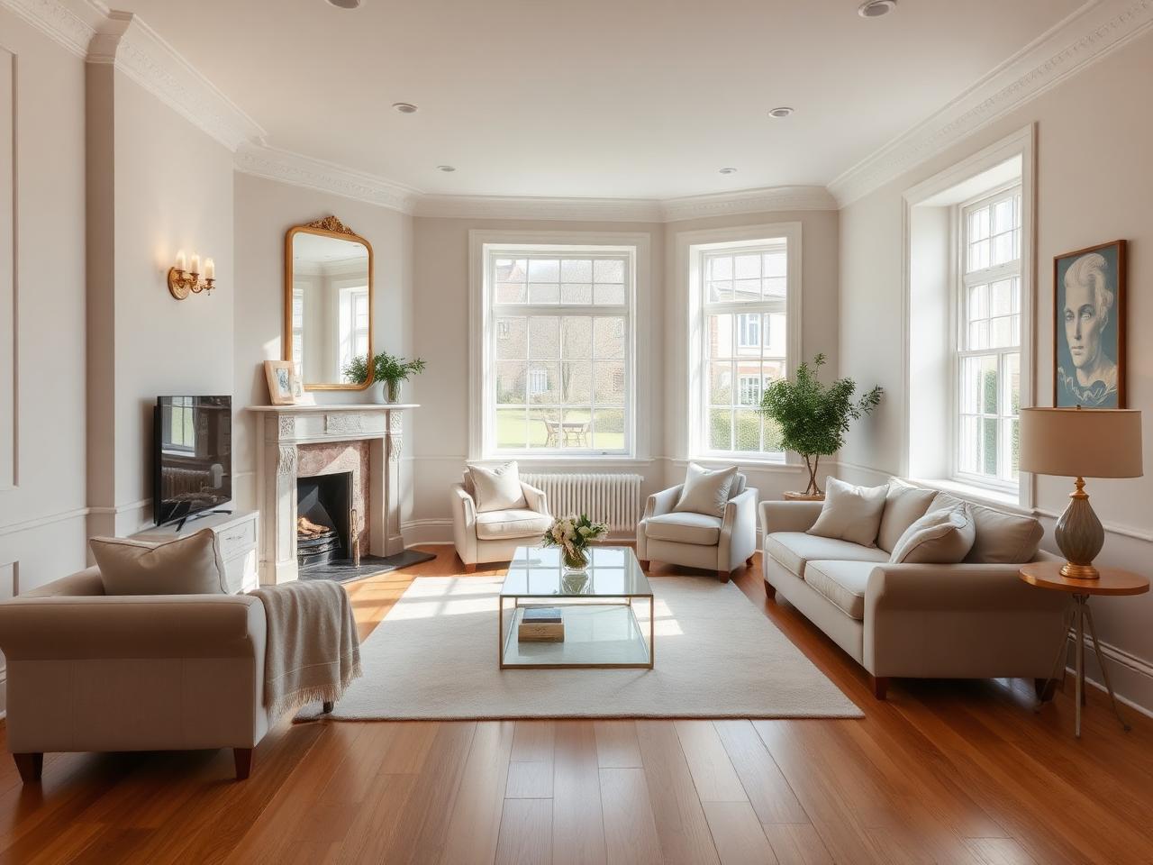 Refined living room finished by Dublin builders RSM Construction in a period home