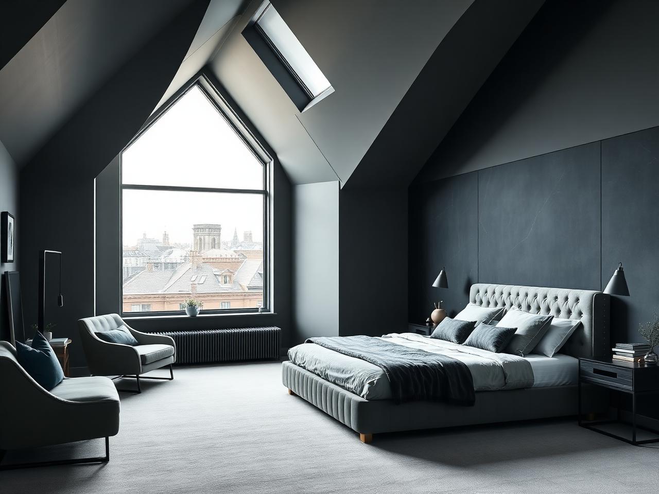 Dormer attic master suite conversion Dublin with city rooftop view by RSM Construction