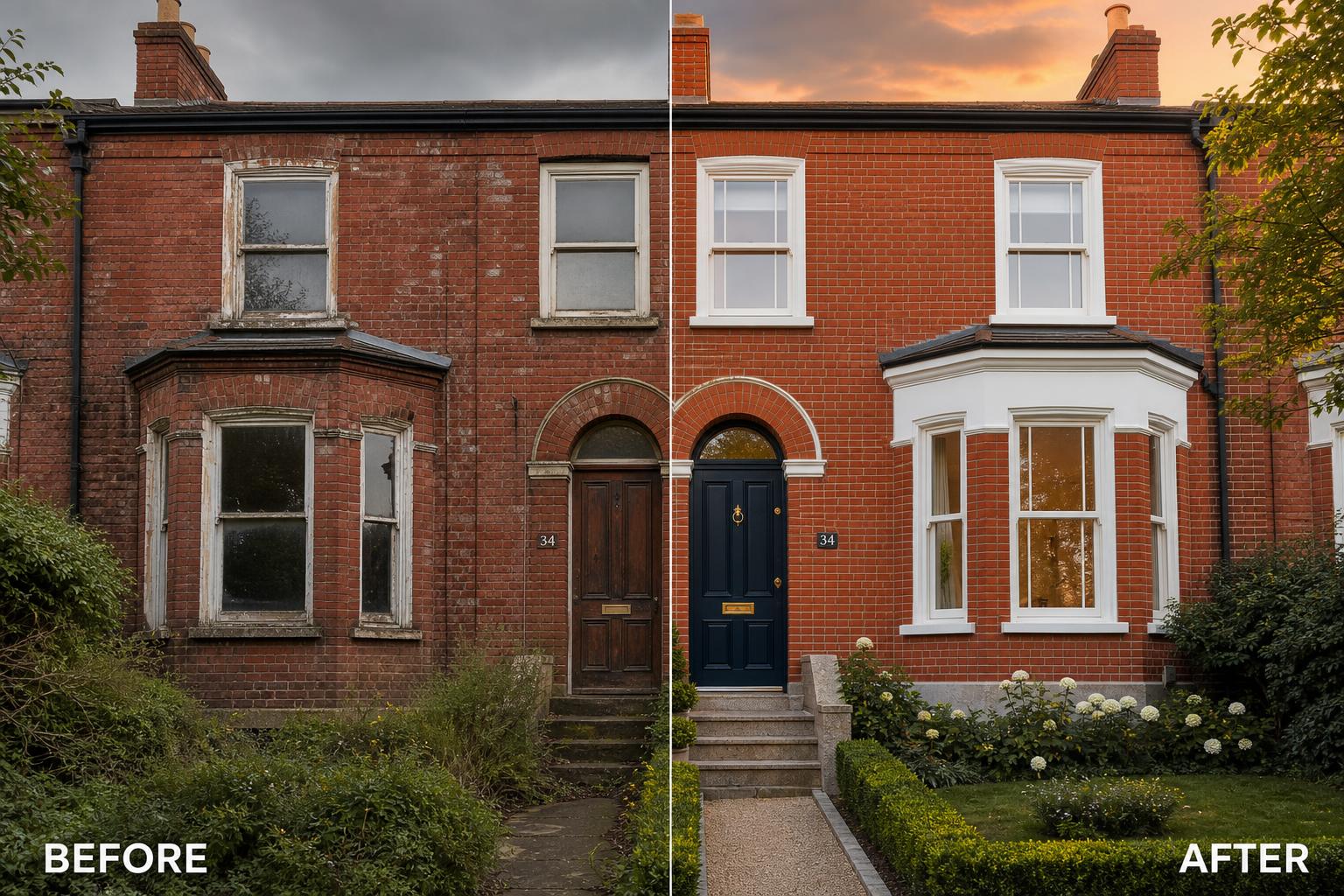 Period façade restoration Dublin before and after by RSM Construction