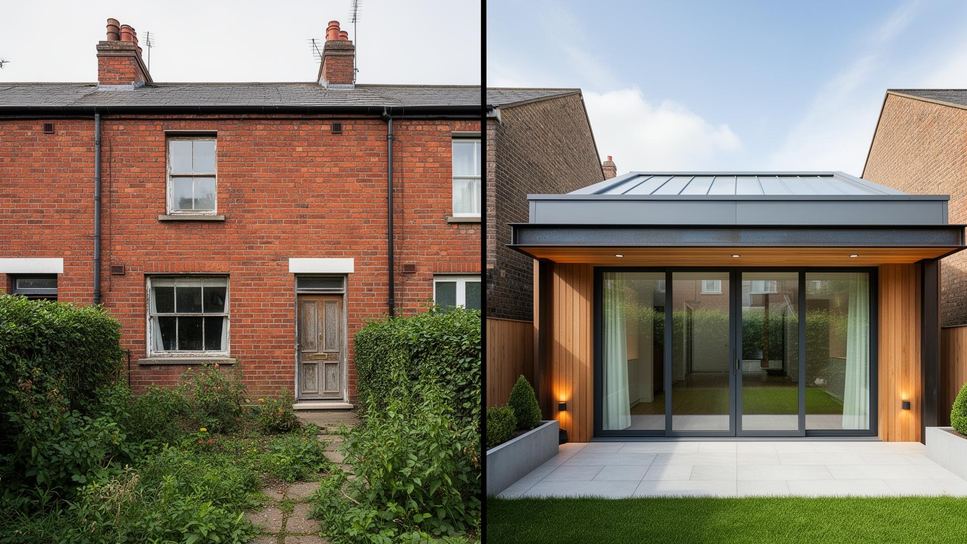 Home extension Dublin before and after by RSM Construction