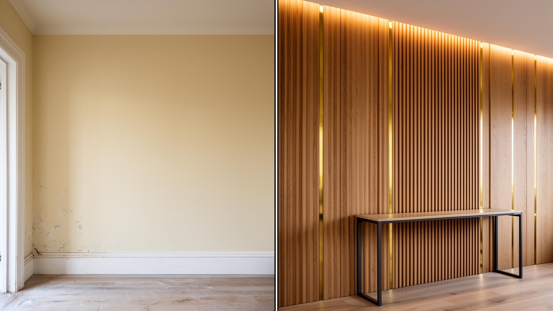 Wall panelling Dublin before and after by RSM Construction