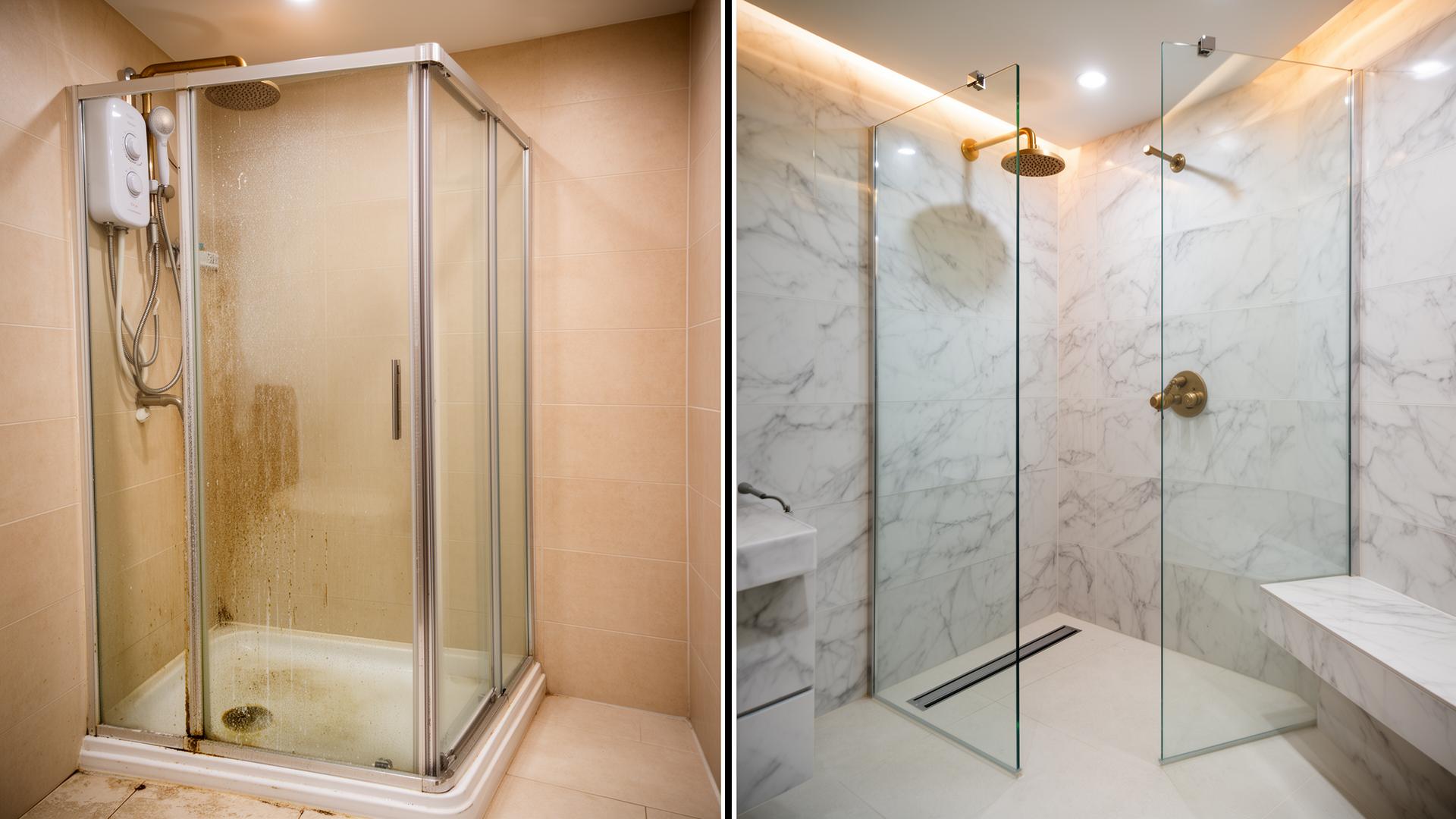 Shower installation Dublin before and after by RSM Construction